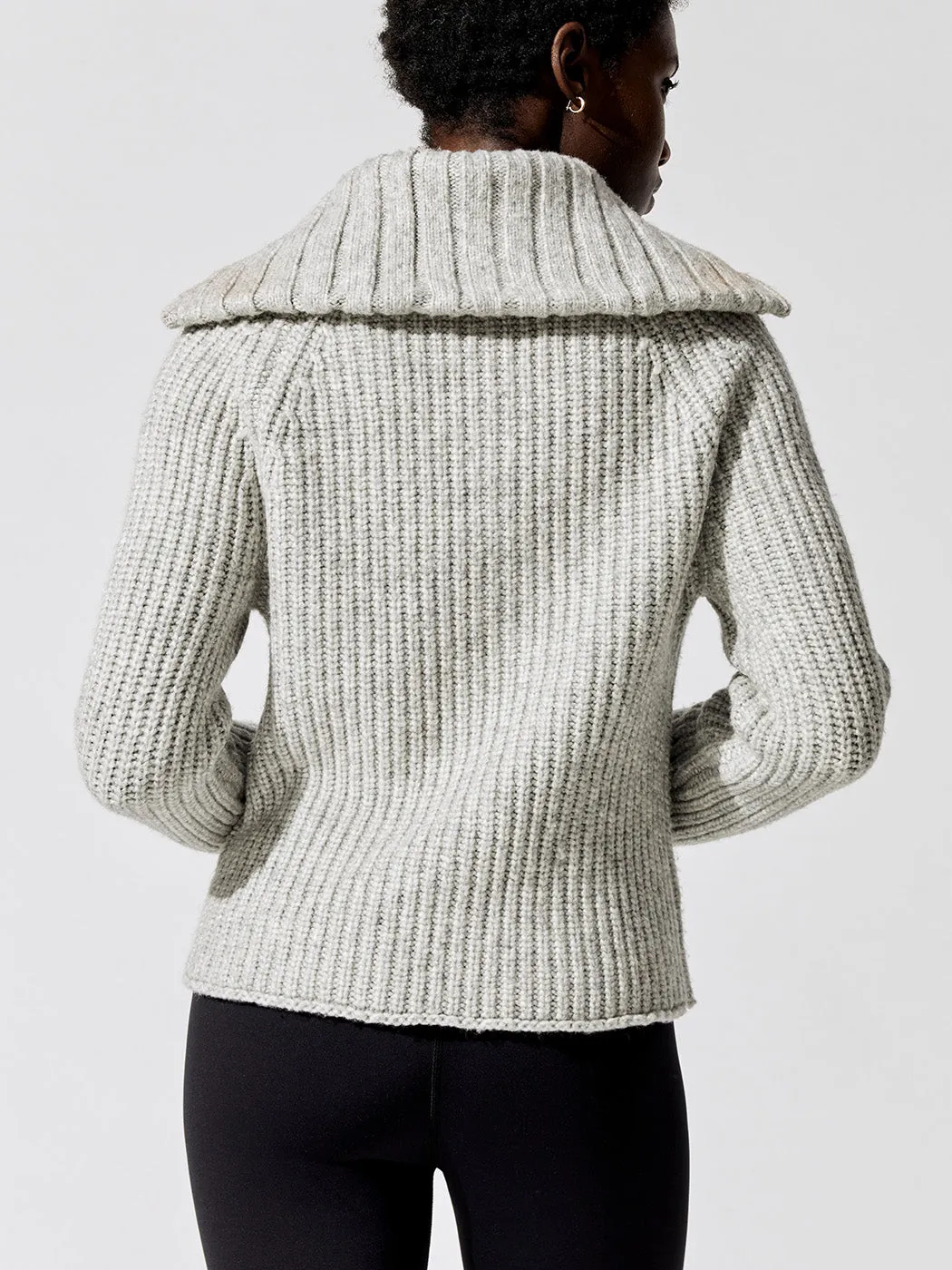 Audrey Zip-Up Sweater - Heather Grey sold by Carbon38 product image thumbnail 2