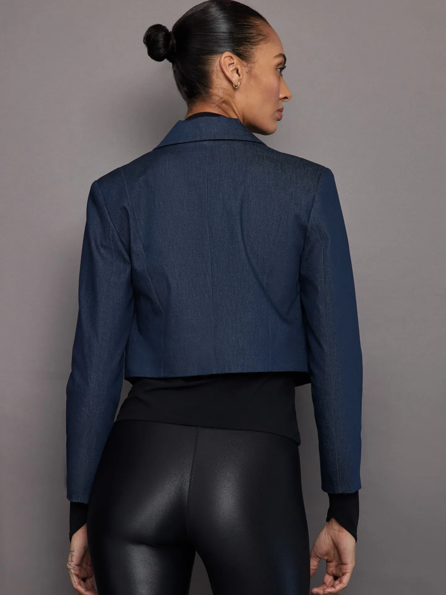 Demeter Cropped Denim Blazer - Denim sold by Carbon38 product image thumbnail 4