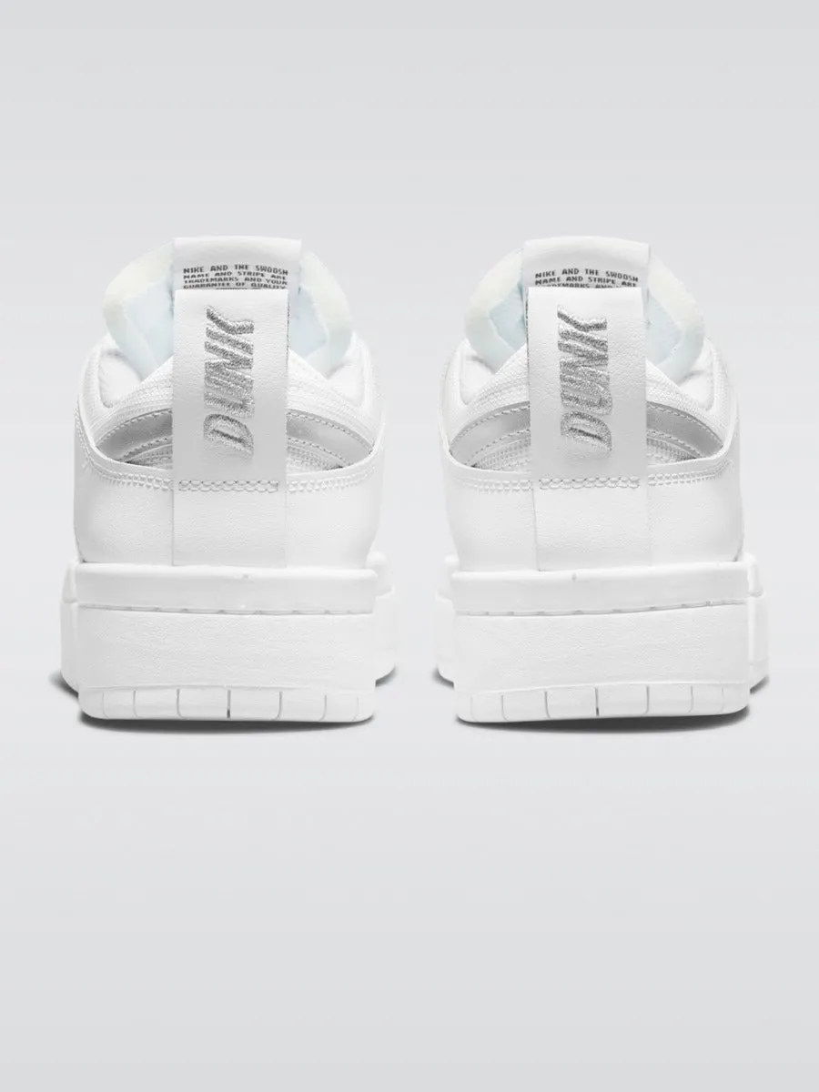 Dunk Low Disrupt Sneaker - White/Metallic Silver-Black sold by Carbon38 product image thumbnail 4