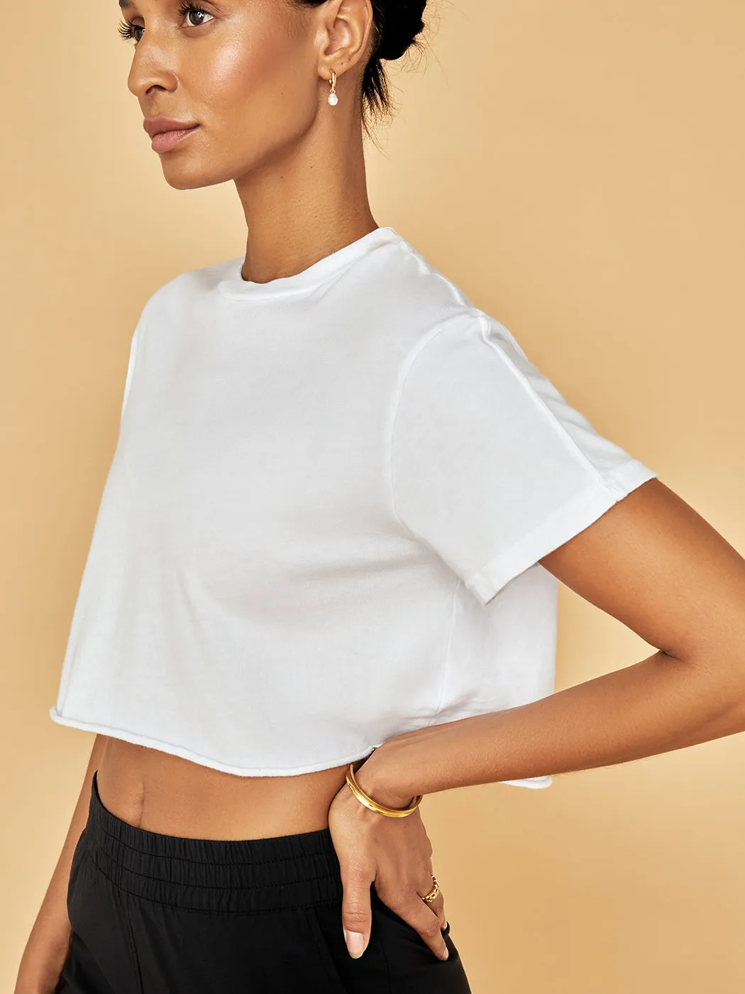 Courtney Crop Tee - White sold by Carbon38 product image thumbnail 5