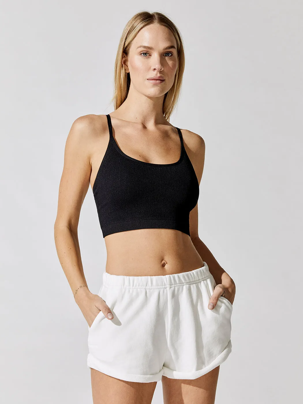 Entice Seamless Crop Tank - Black sold by Carbon38