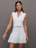 Pleated Tennis Dress in Scuba - White sold by Carbon38