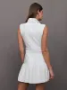 Pleated Tennis Dress in Scuba - White sold by Carbon38