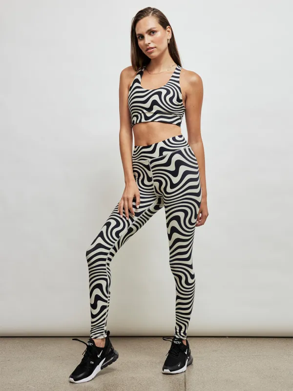 Black and White Wave Duoknit Tall Band Legging - Black And White Wave sold by Carbon38