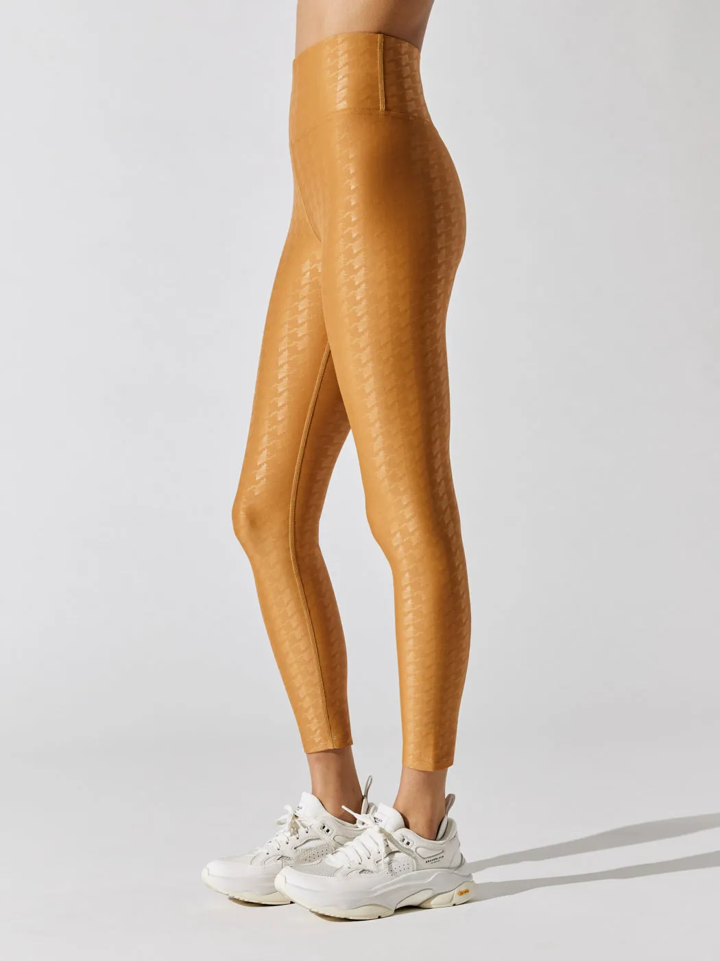 High Rise 7/8 Legging in Houndstooth Takara Shine - Brown Sugar sold by Carbon38