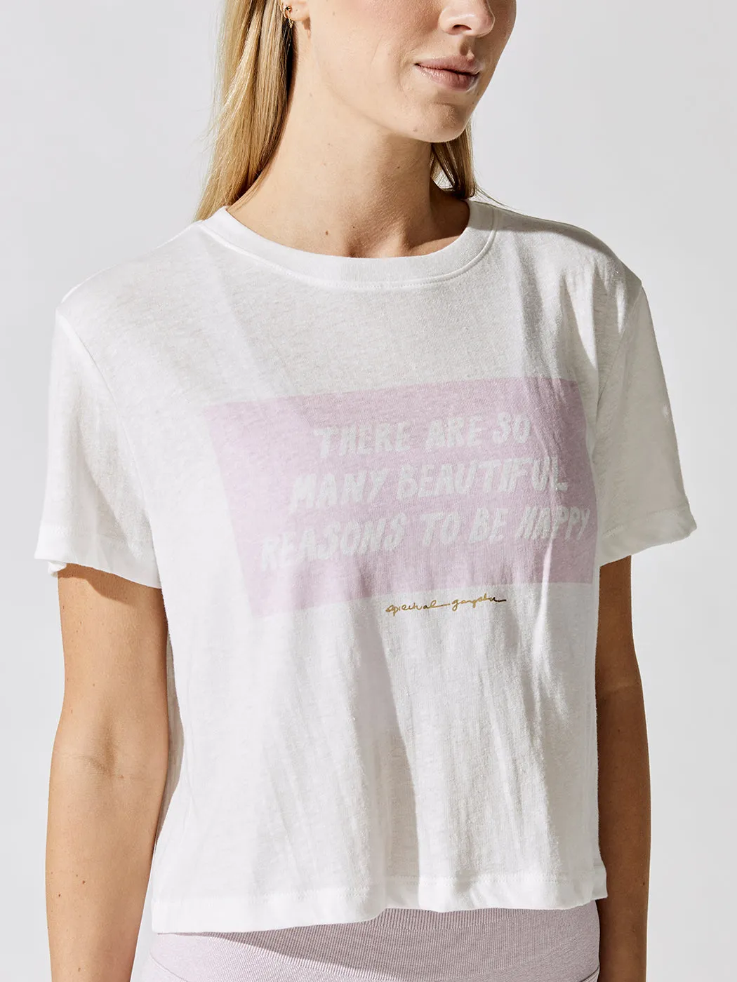 Happy Crop Tee - Stone sold by Carbon38 product image thumbnail 4