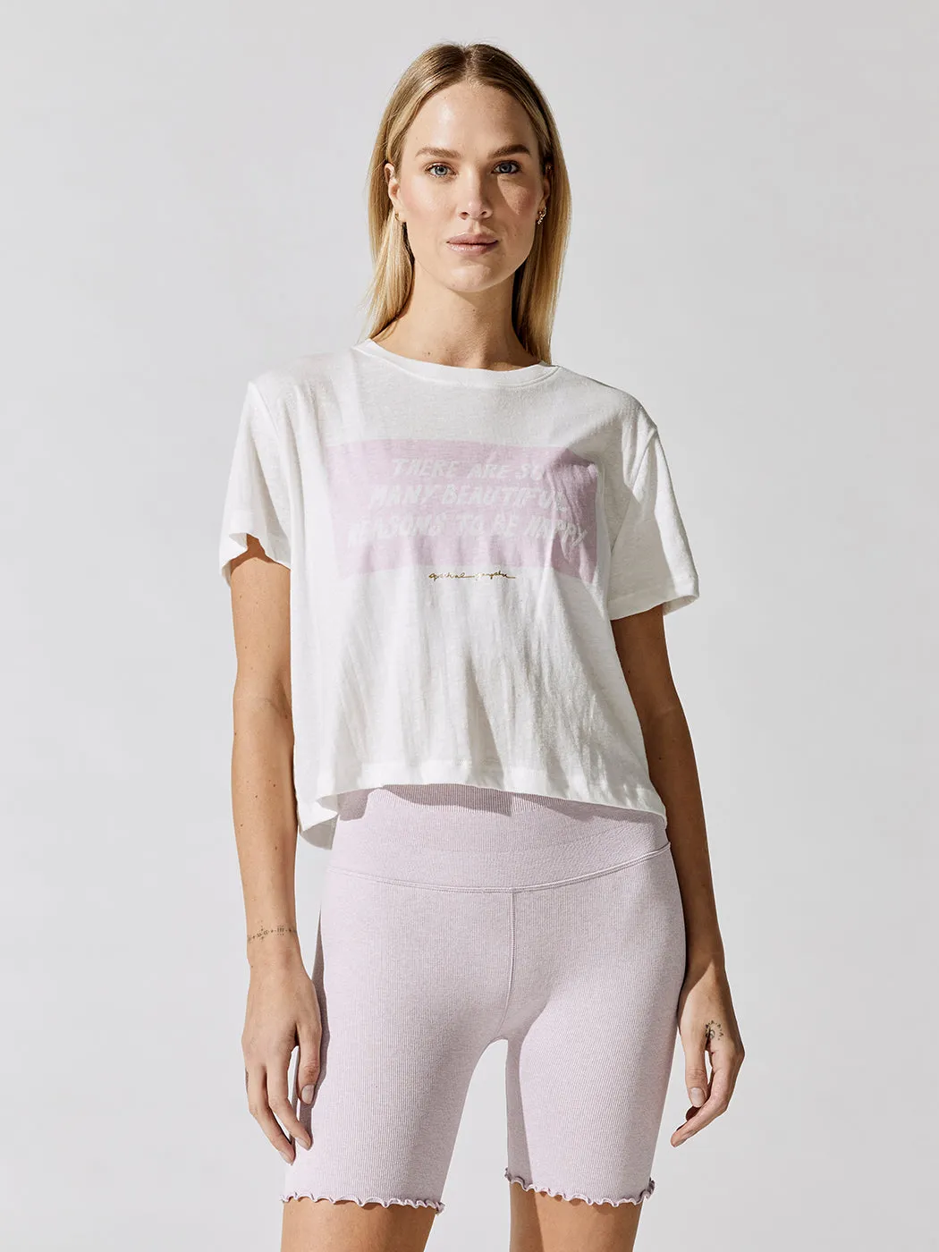 Happy Crop Tee - Stone sold by Carbon38