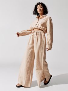 Linen Baggy Short - Pistacio sold by Carbon38