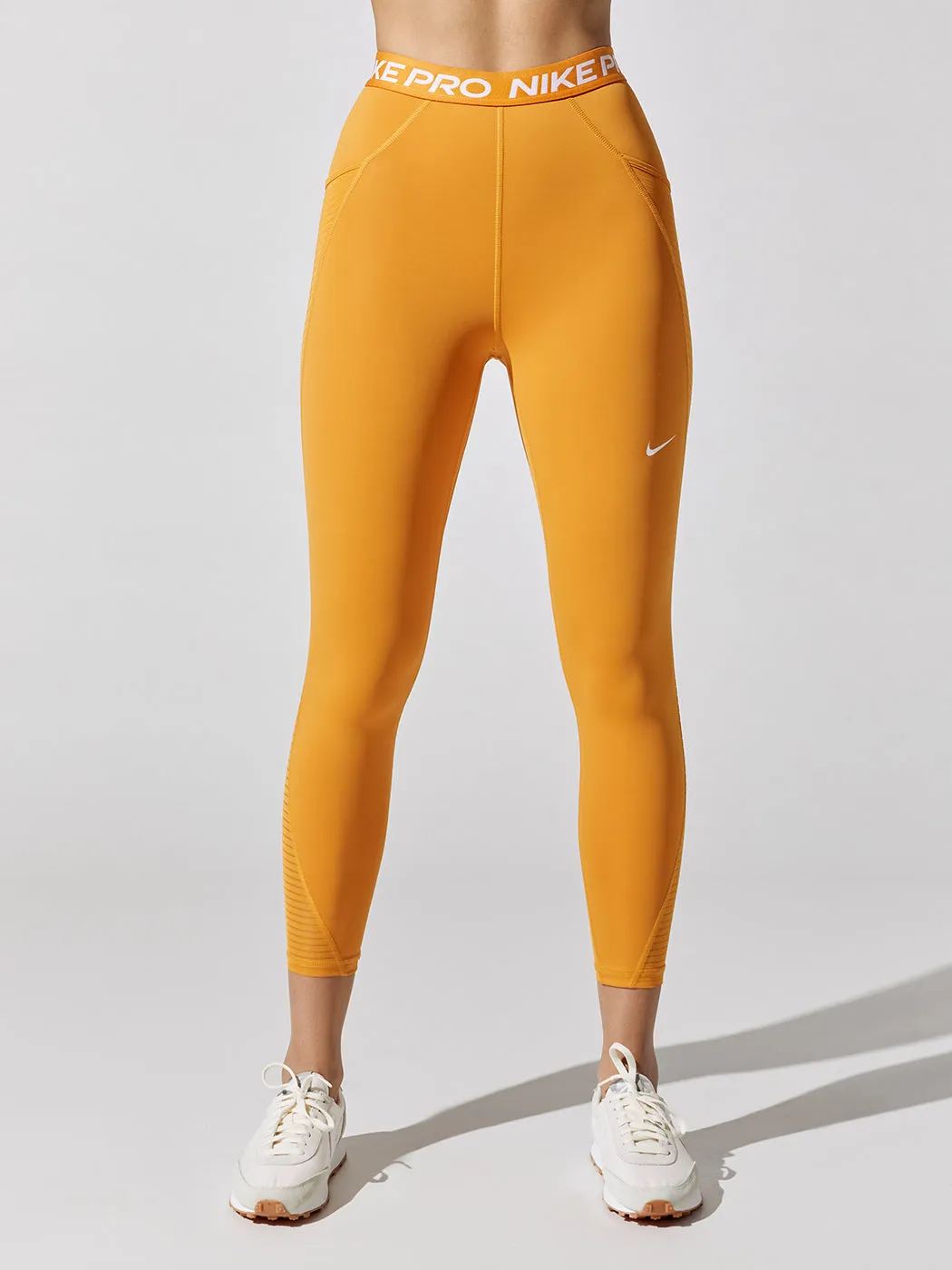 Nike Pro Dri-FIT Women's High-Rise Pocket Leggings - Light Curry-White sold by Carbon38 product image thumbnail 3