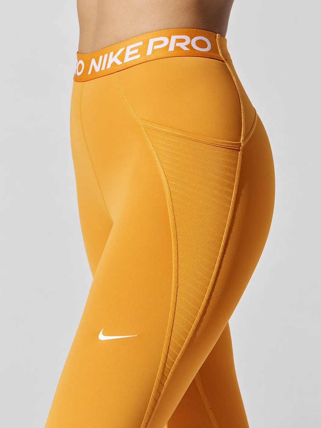 Nike Pro Dri-FIT Women's High-Rise Pocket Leggings - Light Curry-White sold by Carbon38 product image thumbnail 4