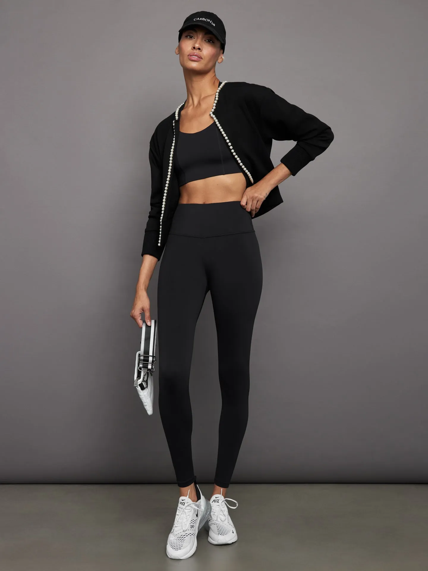 High Rise Full-Length Legging in Diamond Compression - Black sold by Carbon38 product image thumbnail 5