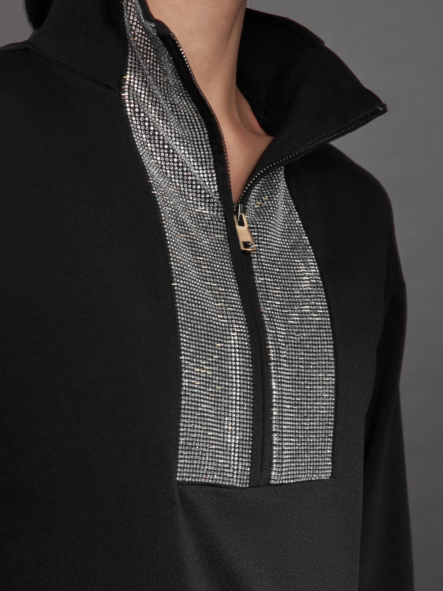 Rhinestone Pullover - Black w/ Silver Rhinestones sold by Carbon38 product image thumbnail 4