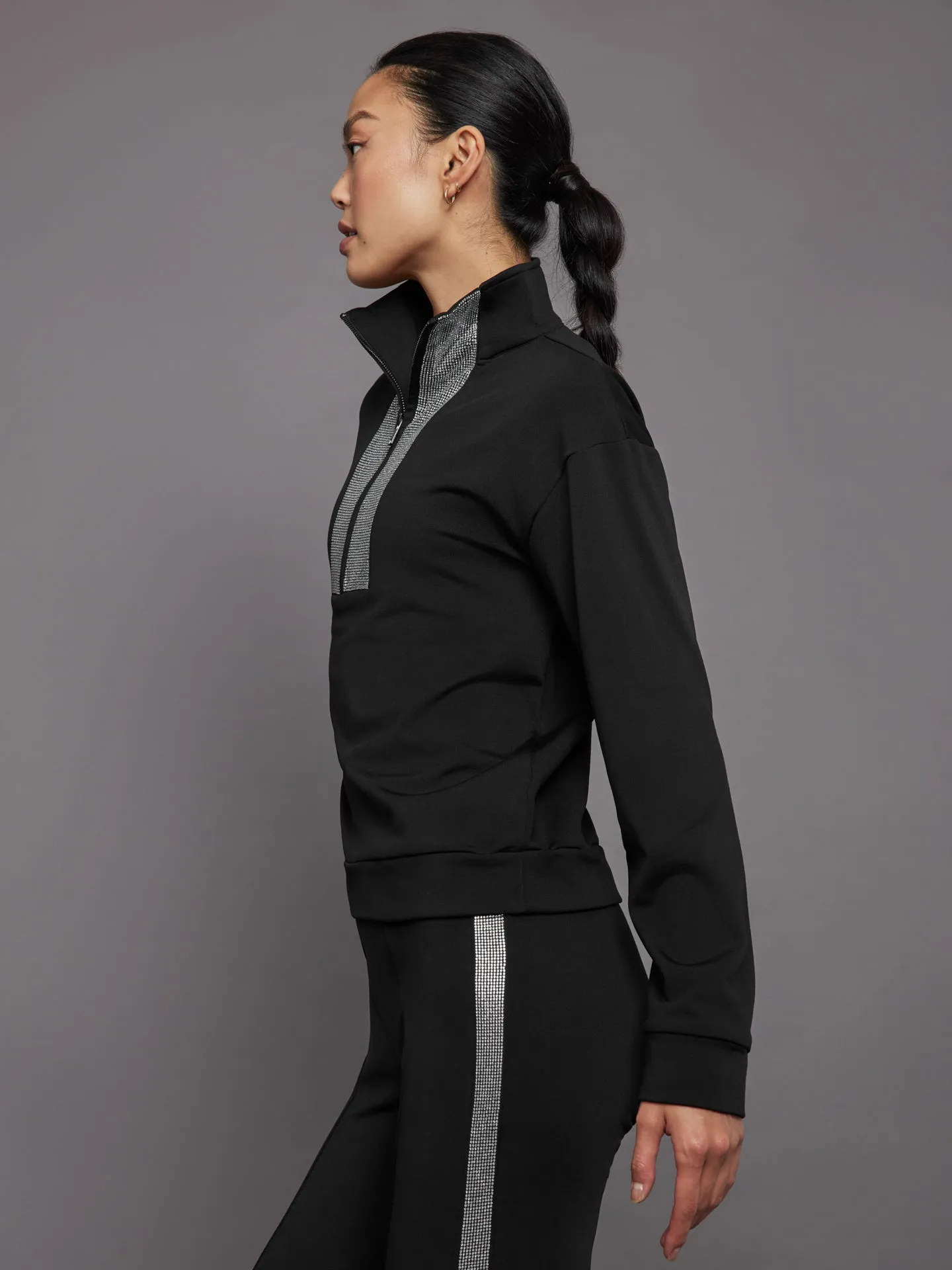 Rhinestone Pullover - Black w/ Silver Rhinestones sold by Carbon38 product image thumbnail 2