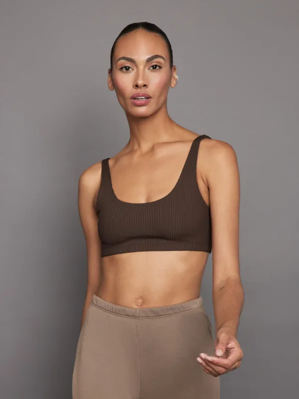 Ribbed Bra - Dark Oak sold by Carbon38