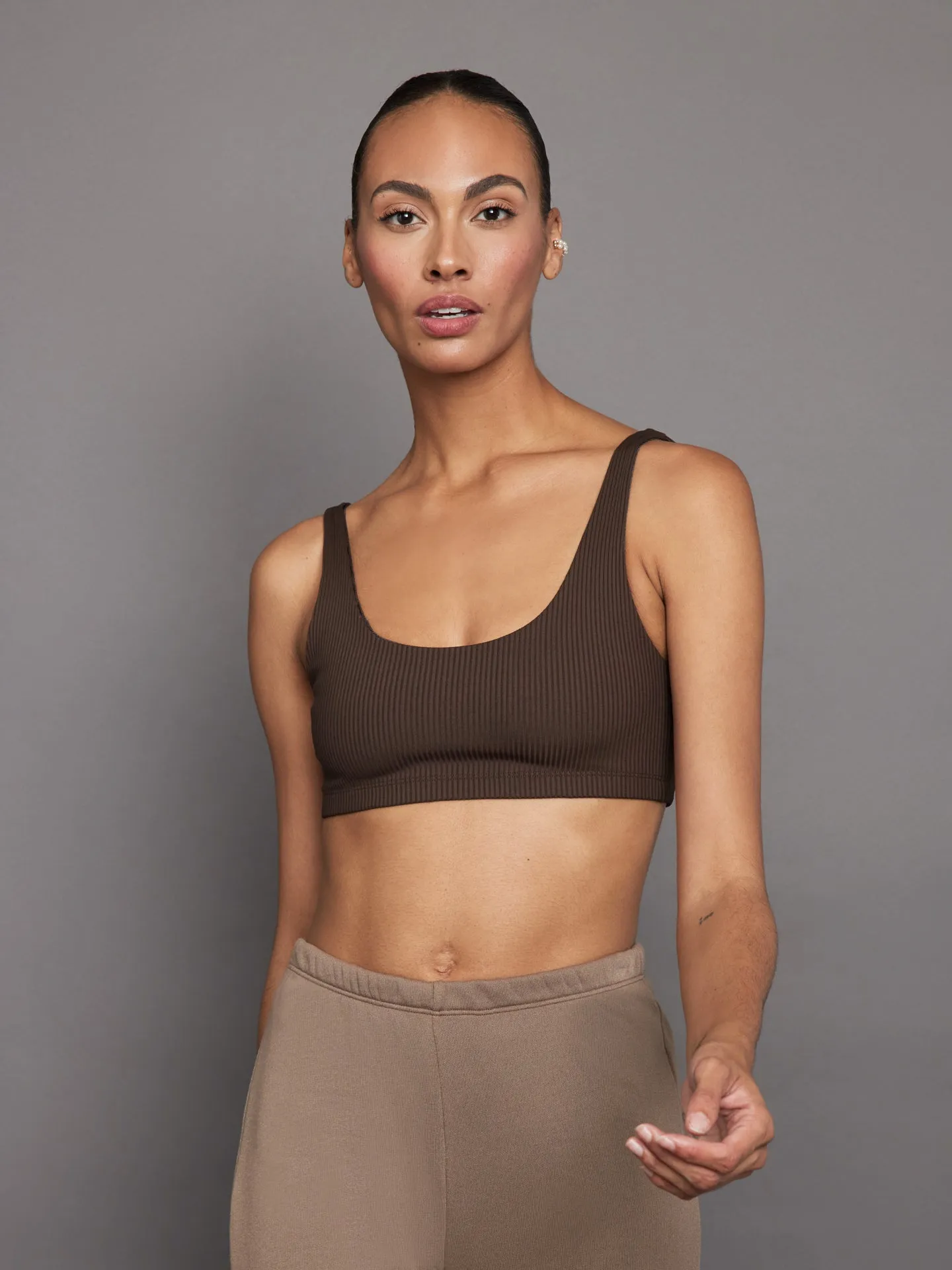 Ribbed Bra - Dark Oak sold by Carbon38