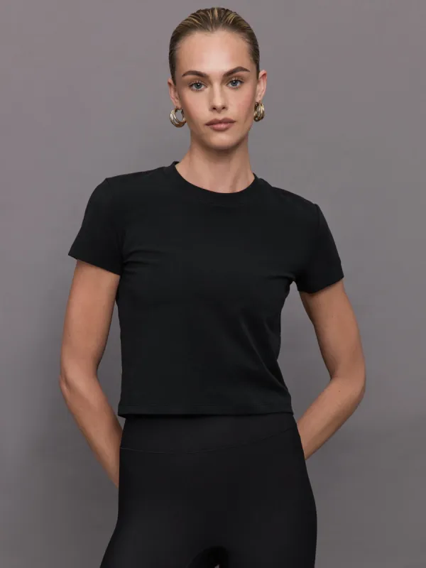 Bowery Boxy Weekend Cotton Tee - Black sold by Carbon38