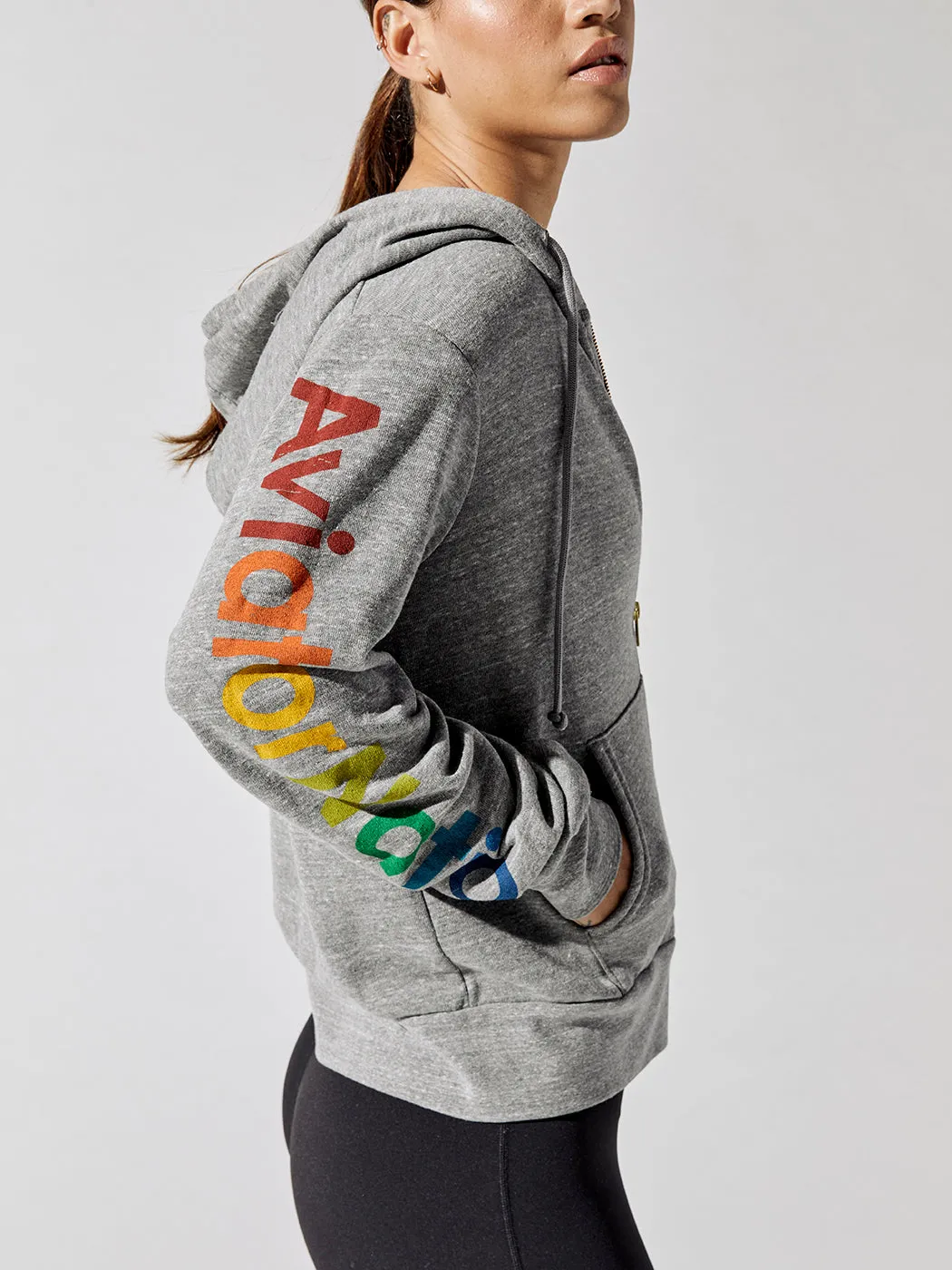 Aviator Nation Zip Hoodie - Heather Grey sold by Carbon38 product image thumbnail 2