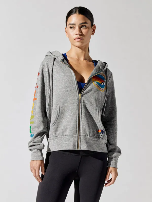 Aviator Nation Zip Hoodie - Heather Grey sold by Carbon38