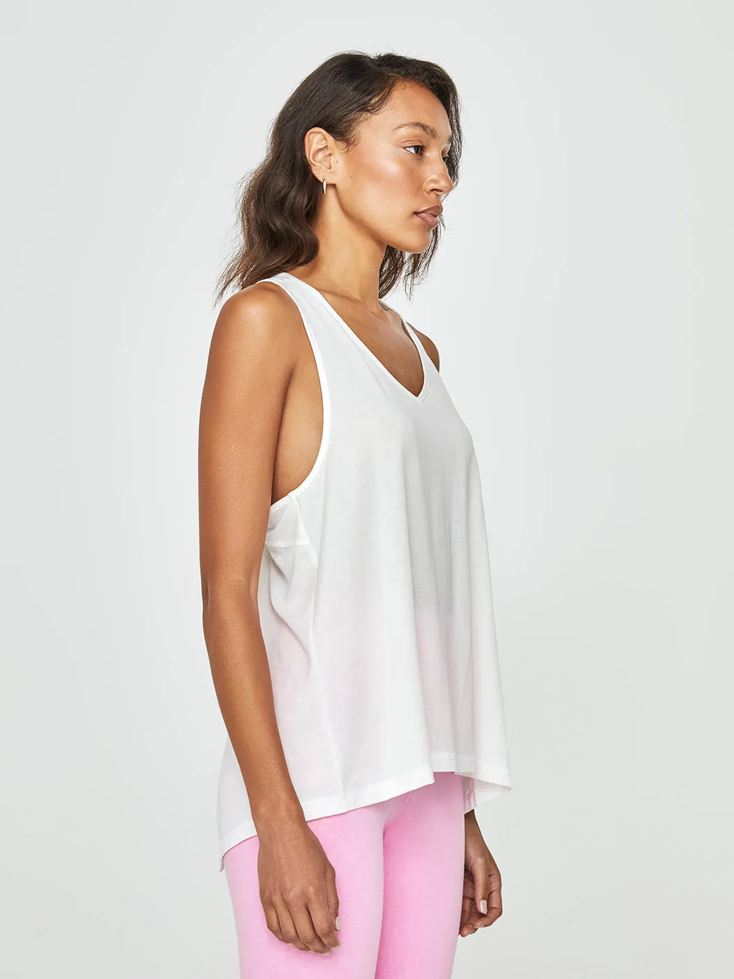 Move Split Back Yoga Vest Top - Lily White sold by Carbon38 product image thumbnail 3