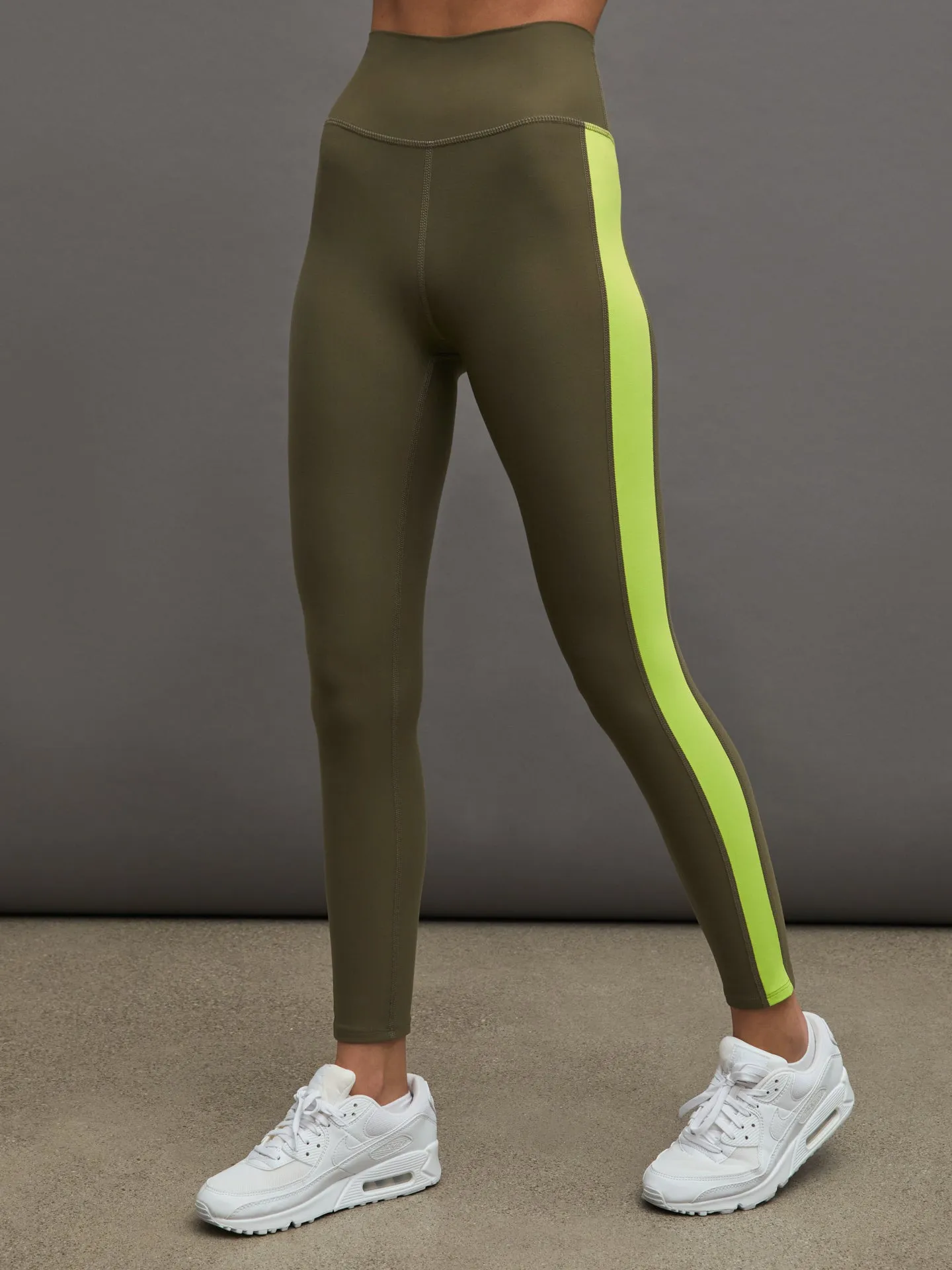 COLORBLOCK LEGGING - IVY GREEN/ACID LIME sold by Carbon38