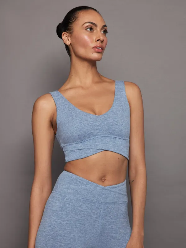 Wrap Bra in Heather Melt - Quiet Harbor sold by Carbon38