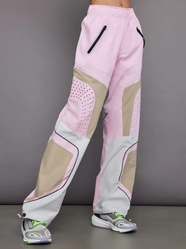 adidas by Stella McCartney Woven Trackpant - True Pink/Trace Khaki/Chalk Pearl sold by Carbon38