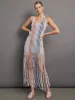 Long Cover Up - WHITE W MULTI STRIPES sold by Carbon38