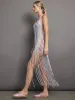 Long Cover Up - WHITE W MULTI STRIPES sold by Carbon38