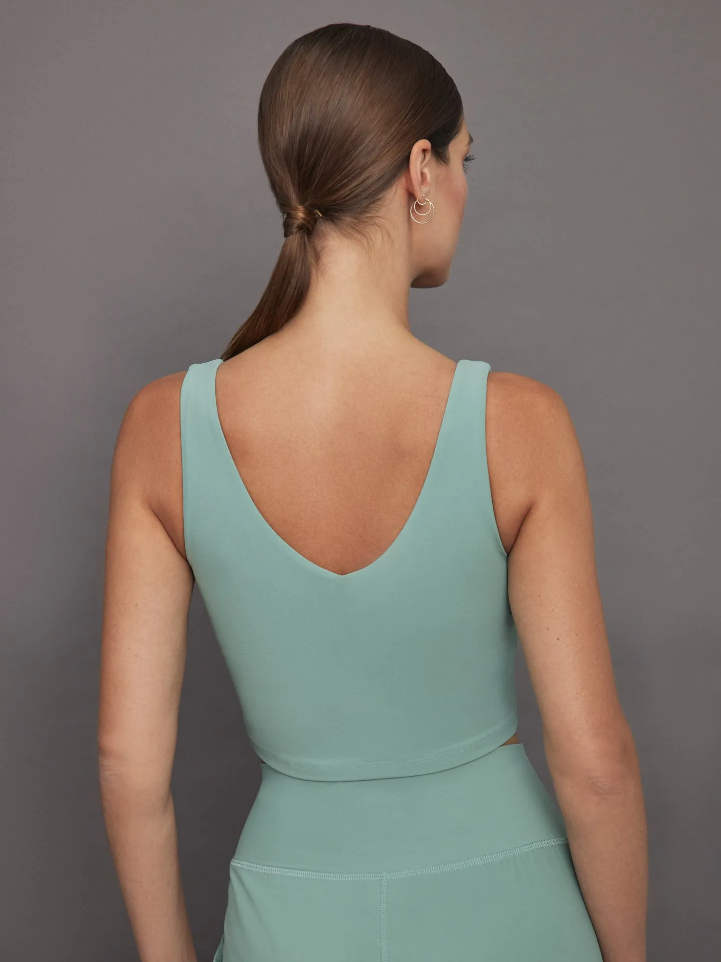 V-Neck Longline Bra in Melt - Granite Green sold by Carbon38 product image thumbnail 4