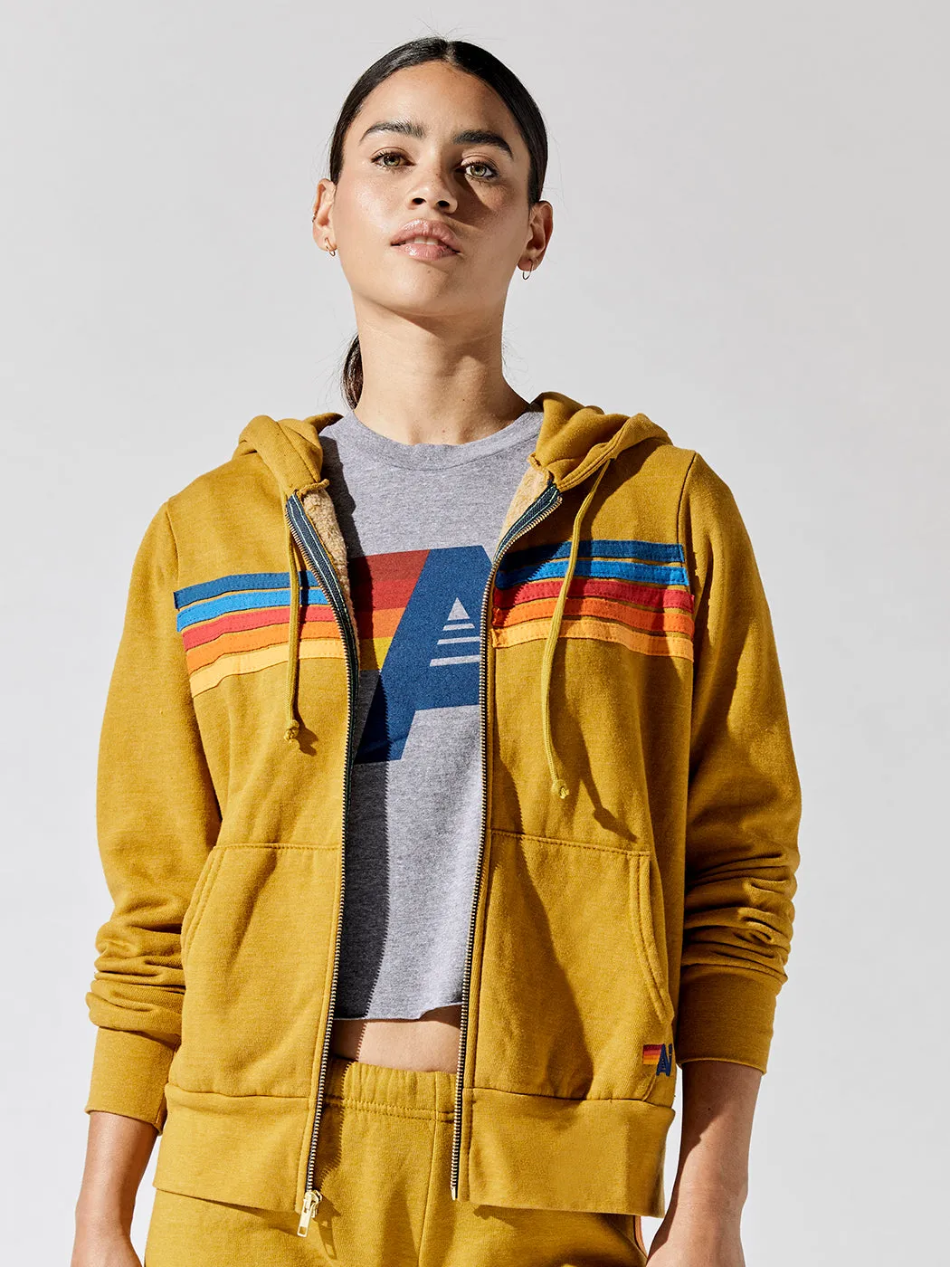 5 Stripe Zip Hoodie - Honey 2 sold by Carbon38