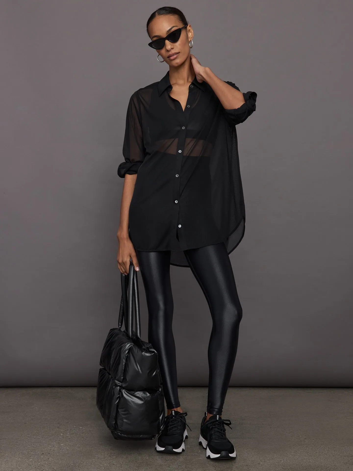 Collared High Low Tunic - Black sold by Carbon38 product image thumbnail 2