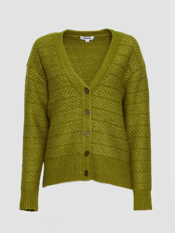 Texture Stripe Cardigan - Fir sold by Carbon38