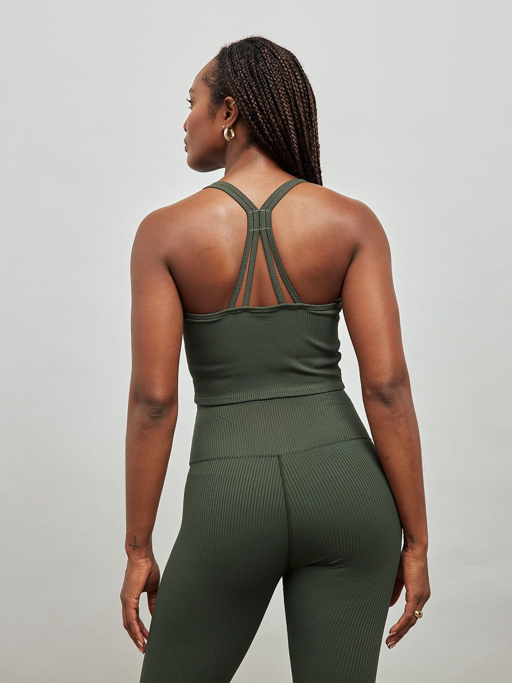 Ribbed Cami Bra - Olive sold by Carbon38 product image thumbnail 2