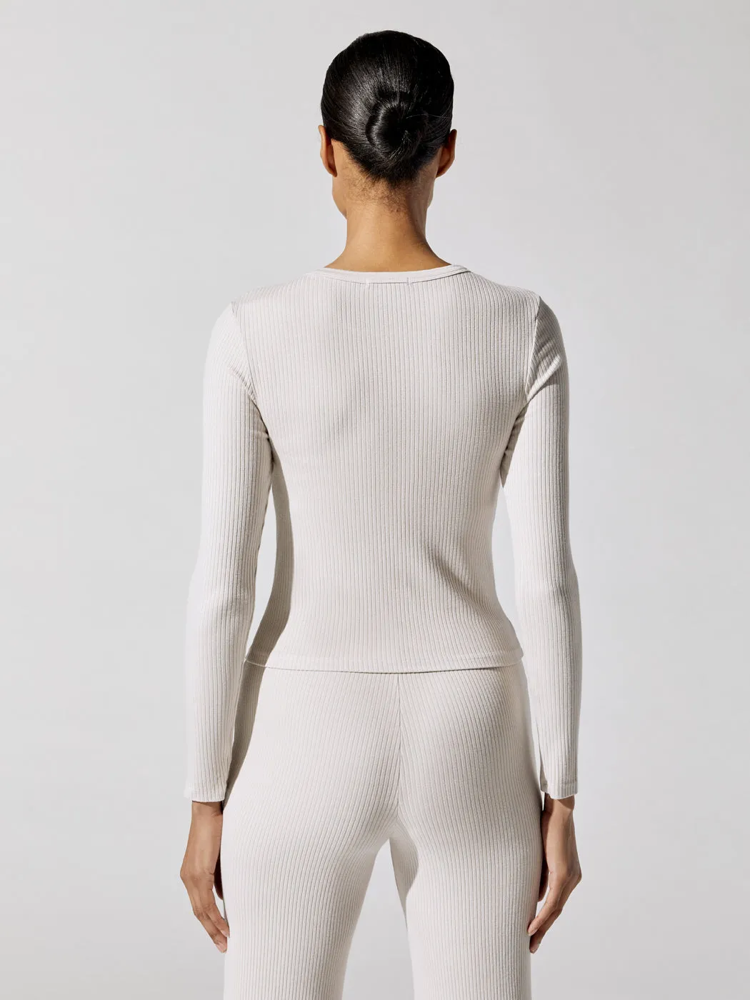 Rib Long Sleeve Top - Almond sold by Carbon38 product image thumbnail 3
