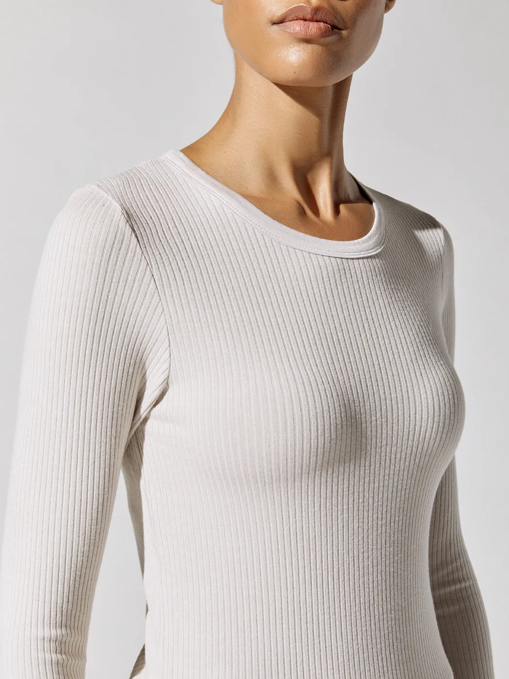 Rib Long Sleeve Top - Almond sold by Carbon38 product image thumbnail 2
