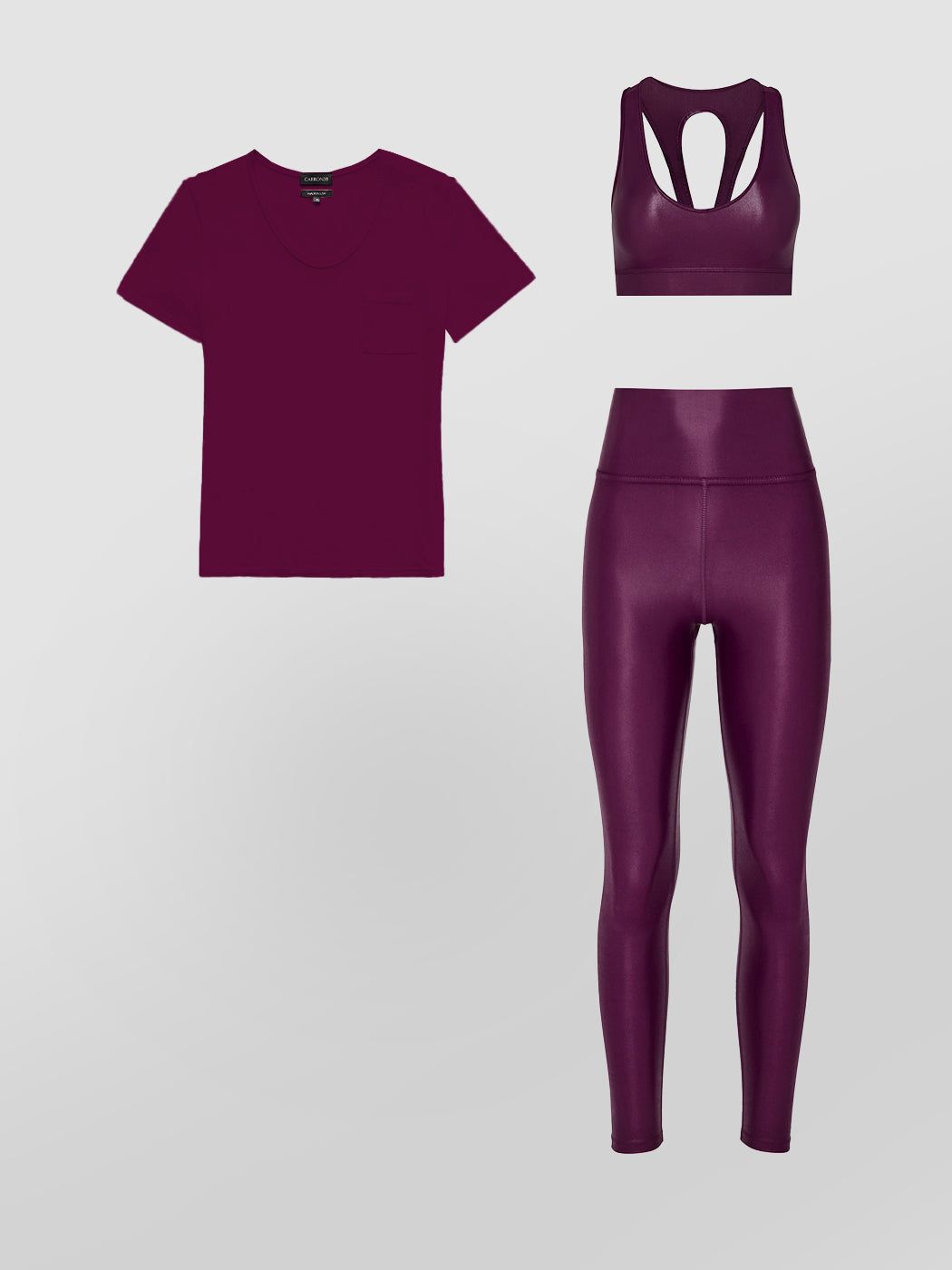 POCKET TEE + ACTION BRA 2.0 + HIGH RISE 7/8 TAKARA LEGGING sold by Carbon38