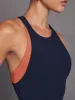 Colorblock High Neck Tank - Navy / Orange sold by Carbon38