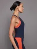 Colorblock High Neck Tank - Navy / Orange sold by Carbon38