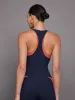 Colorblock High Neck Tank - Navy / Orange sold by Carbon38