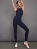 Colorblock High Neck Tank - Navy / Orange sold by Carbon38