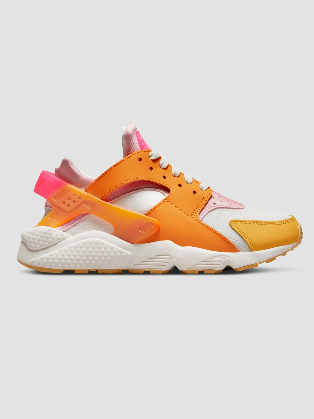 WMNS NIKE HUARACHE - Summit White/Hyper Pink-Solar Flare sold by Carbon38