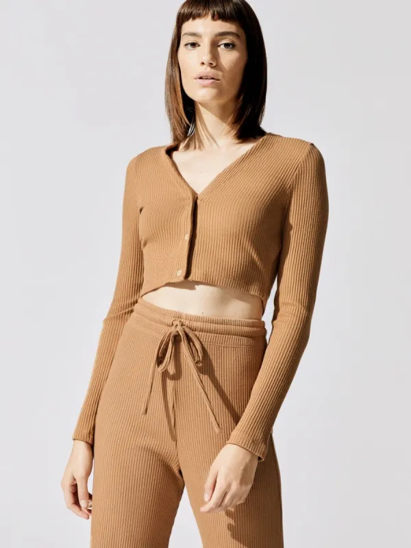 Ali Crop V Cardigan - Dune sold by Carbon38