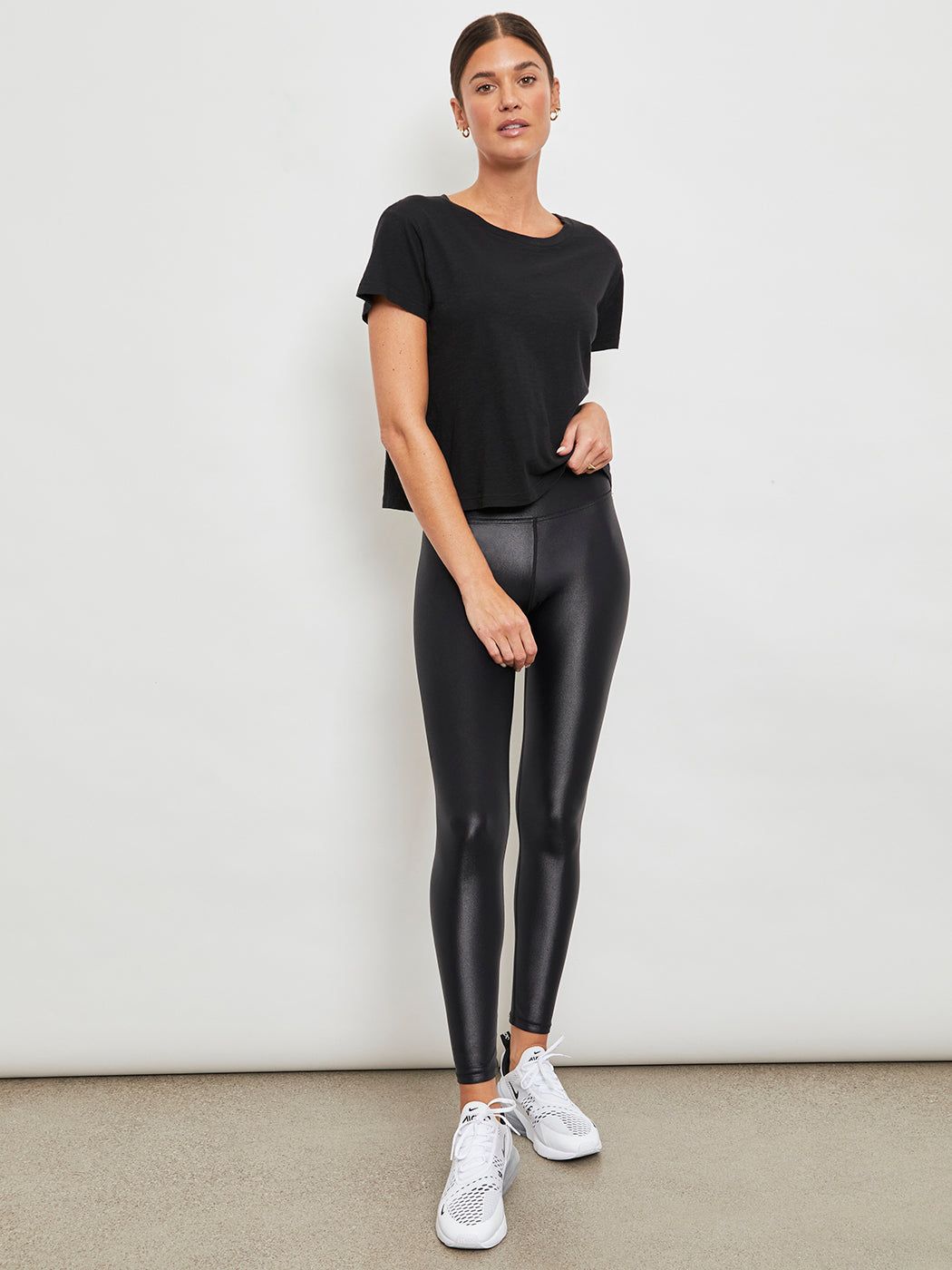 Slub Short Sleeve Crew Neck Tee - Black sold by Carbon38