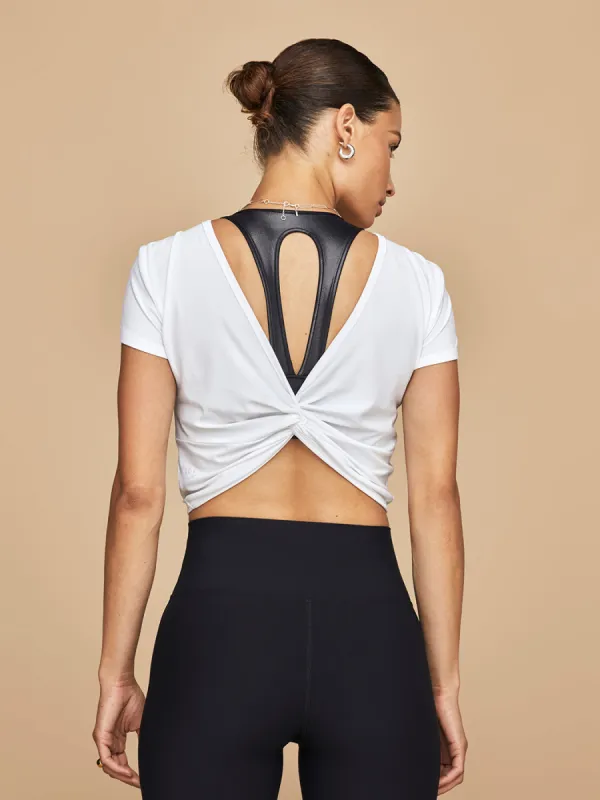 Featherweight Twist Out Cropped Tee - Cloud White made by Carbon38