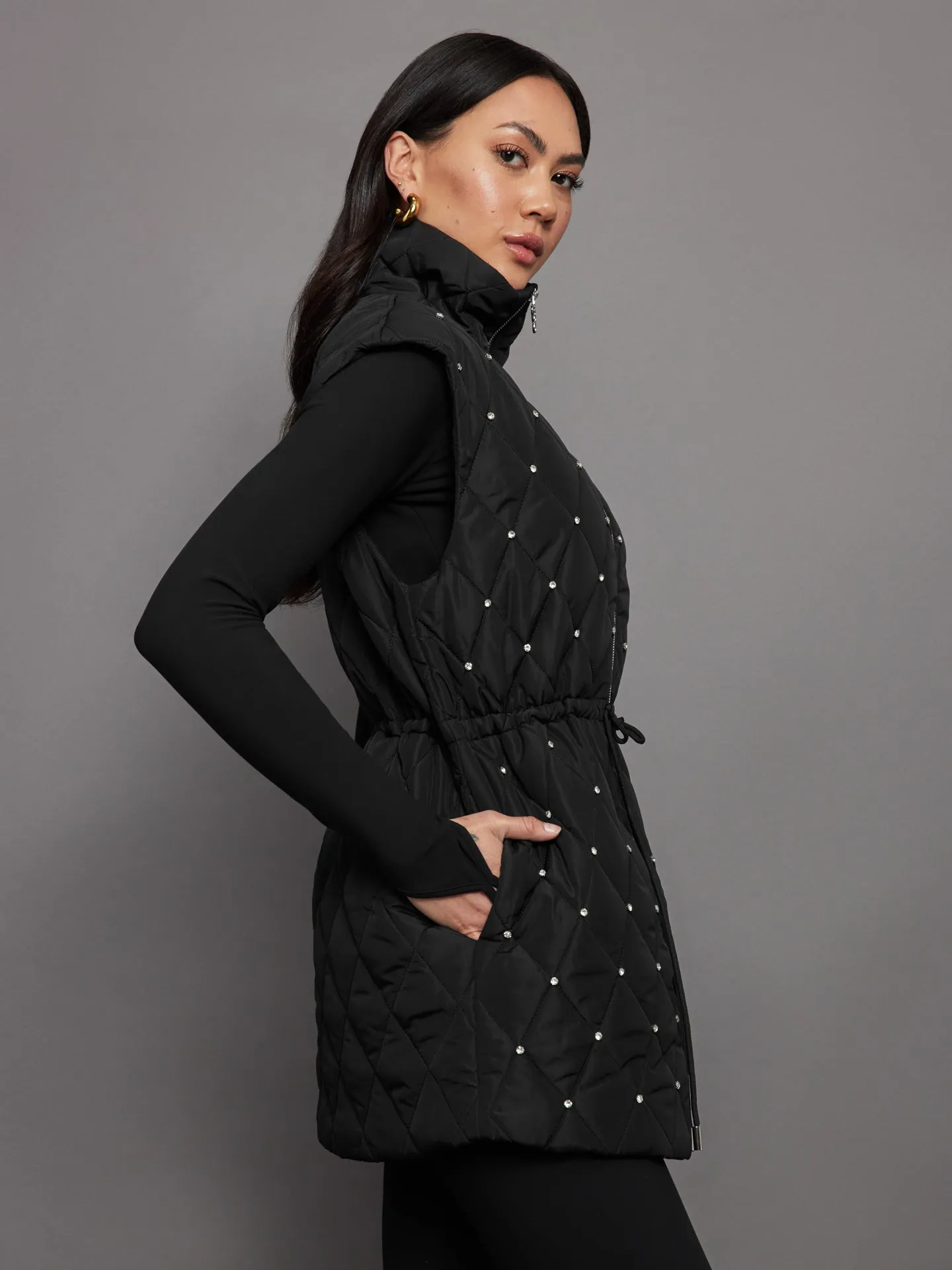 Diamond Quilted Puffer Vest - Black sold by Carbon38 product image thumbnail 2