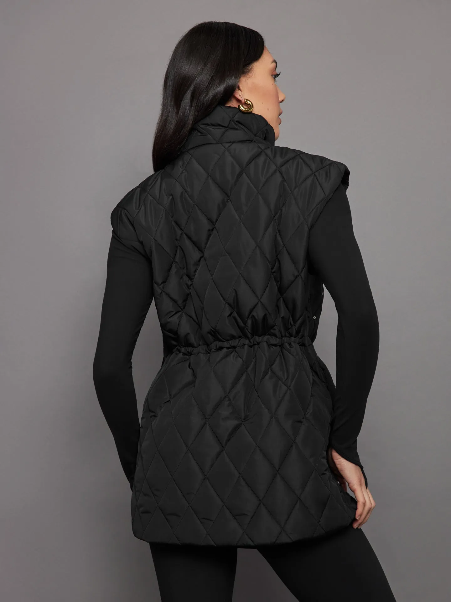 Diamond Quilted Puffer Vest - Black sold by Carbon38 product image thumbnail 3