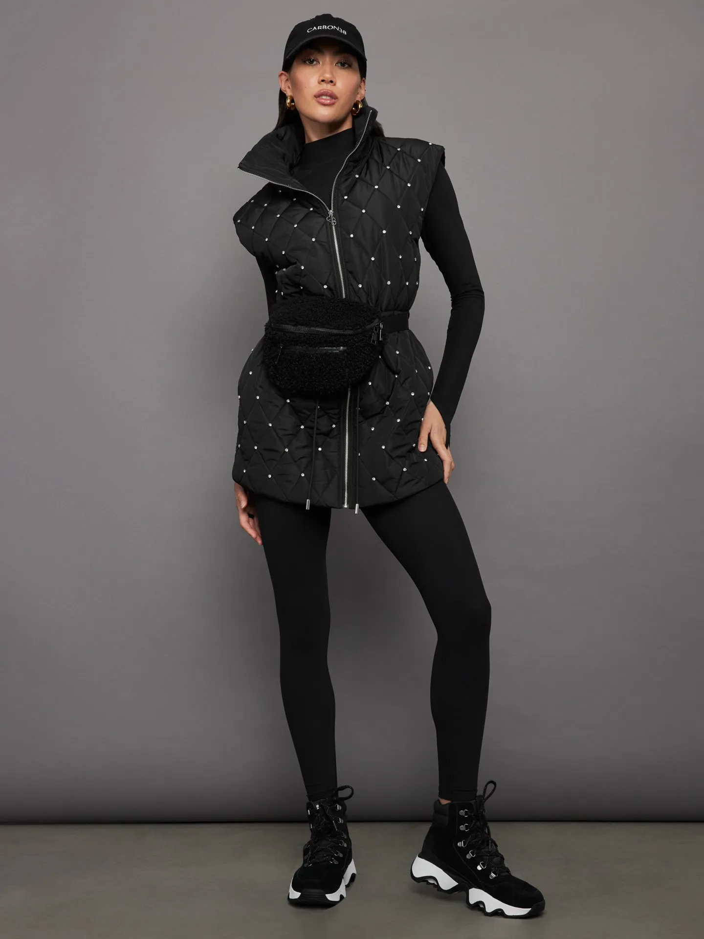 Diamond Quilted Puffer Vest - Black sold by Carbon38 product image thumbnail 5