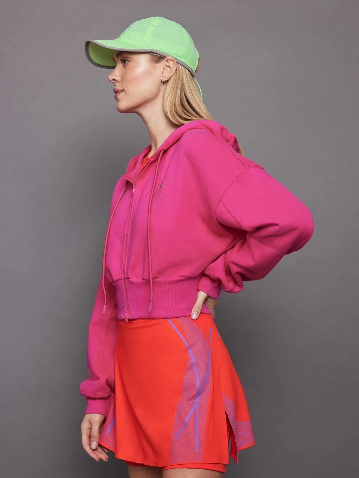 adidas by Stella McCartney Sportswear Cropped Hoodie - Real Magenta sold by Carbon38 product image thumbnail 5