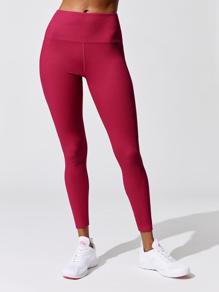 Ribbed Regular Rise 7/8 Legging - Berry sold by Carbon38 product image thumbnail 2