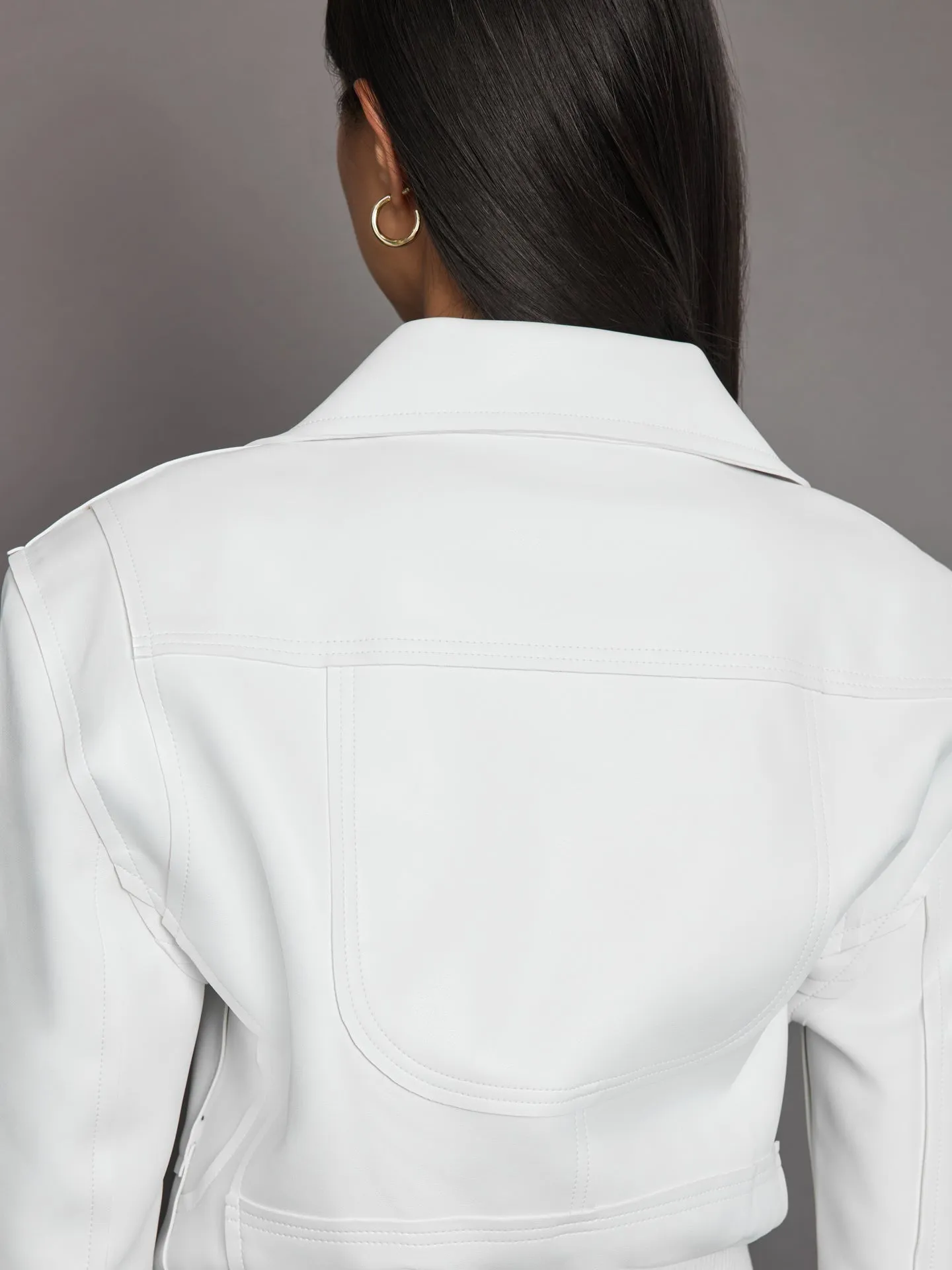 Mini Moto Jacket - Snow White sold by Carbon38 product image thumbnail 5